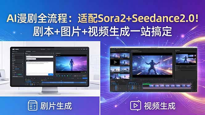 AI漫剧全流程：适配Sora2+Seedance2.0！剧本+图片+视频生成一站搞定-伏羲SAAS