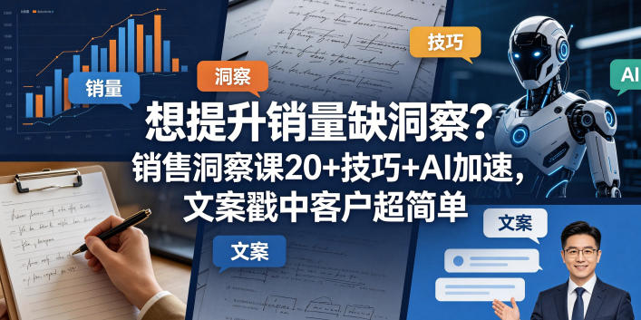 想提升销量缺洞察？销售洞察课20+技巧+AI加速，文案戳中客户超简单【原创双语字幕】-伏羲SAAS