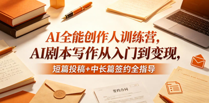 AI全能创作人训练营，AI剧本写作从入门到变现，短篇投稿+中长篇签约全指导-伏羲SAAS
