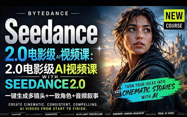 字节跳动的Seedance 2.0 AI电影视频生成制作教程，一键生成多镜头+一致角色+音频叙事-中英字幕-伏羲SAAS