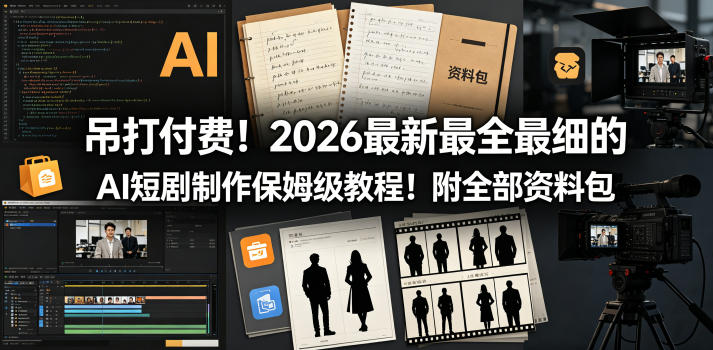 吊打付费!2026最新最全最细的AI短剧制作保姆级教程!附全部资料包-伏羲SAAS