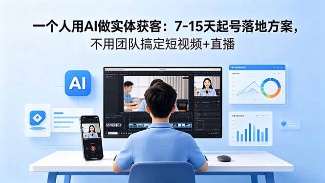 一个人用AI做实体获客：7-15天起号落地方案，不用团队搞定短视频+直播-伏羲SAAS