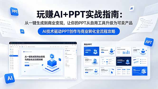 玩赚AI+PPT实战指南-更新5月13：从一键生成到商业变现，让你的PPT从自用工具升级为可卖产品-伏羲SAAS