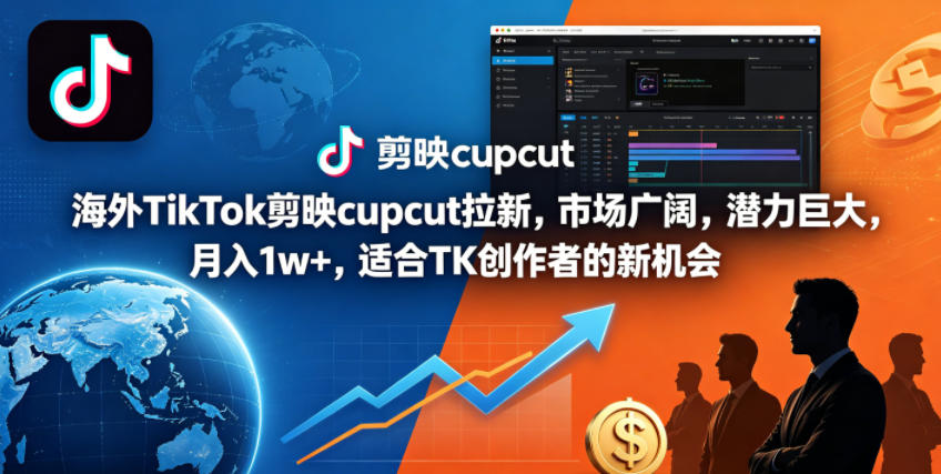 海外TikTok剪映cupcut拉新，市场广阔，潜力巨大，月入1w+，适合TK创作者的新机会-伏羲SAAS