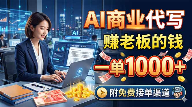 AI商业代写，赚老板的钱，一单1000+，附免费接单渠道-伏羲SAAS