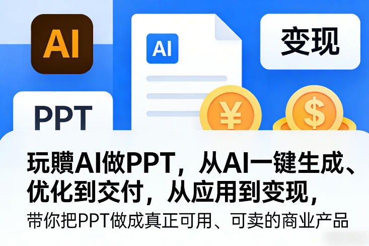 玩賺AI做PPT，从AI一键生成、优化到交付，从应用到变现，带你把PPT做成真正可用、可卖的商业产品(更新0513)-伏羲SAAS