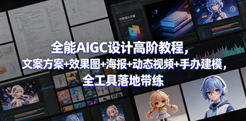 全能AIGC设计高阶教程，文案方案+效果图+海报+动态视频+手办建模，全工具落地带练-伏羲SAAS