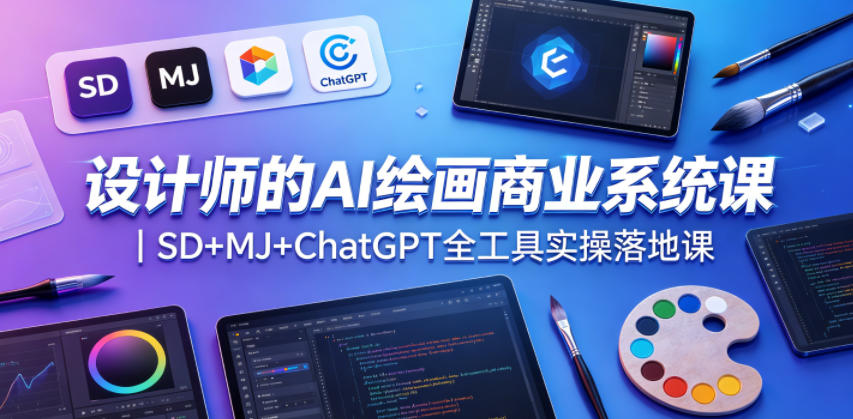 设计师的AI绘画商业系统课｜SD+MJ+ChatGPT全工具实操落地课-伏羲SAAS
