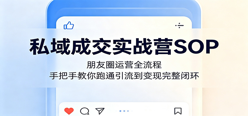 私域成交实战营SOP：朋友圈运营全流程，手把手教你跑通引流到变现完整闭环-伏羲SAAS