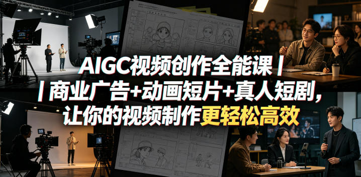 AIGC视频创作全能课｜商业广告+动画短片+真人短剧，让你的视频制作更轻松高效-伏羲SAAS