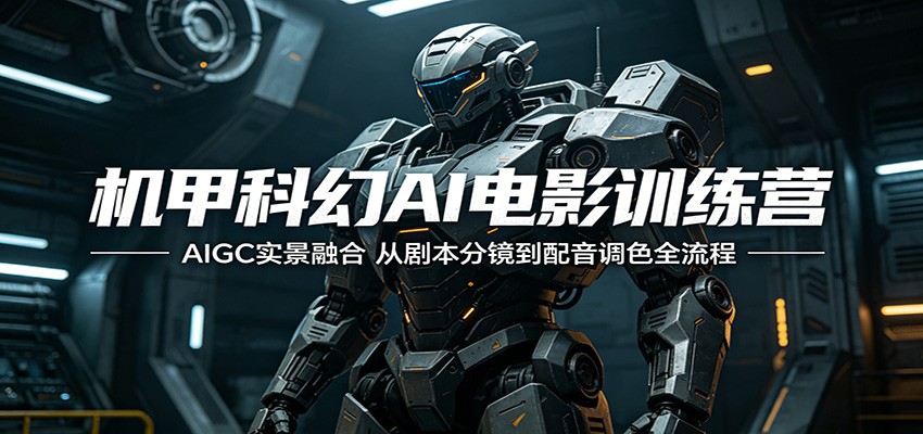 机甲科幻AI电影训练营：AIGC实景融合，从剧本分镜到配音调色全流程-伏羲SAAS