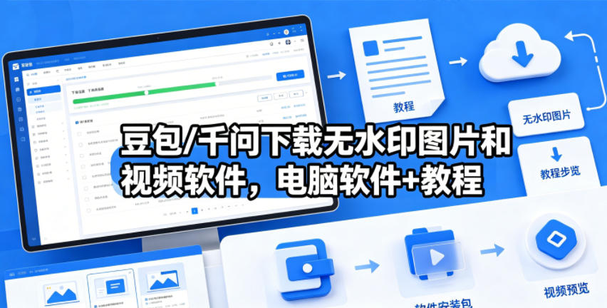 豆包/千问下载无水印图片和视频软件，电脑软件+教程-伏羲SAAS