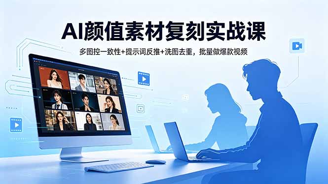 AI颜值素材复刻实战课，多图控一致性+提示词反推+洗图去重，批量做爆款视频-伏羲SAAS