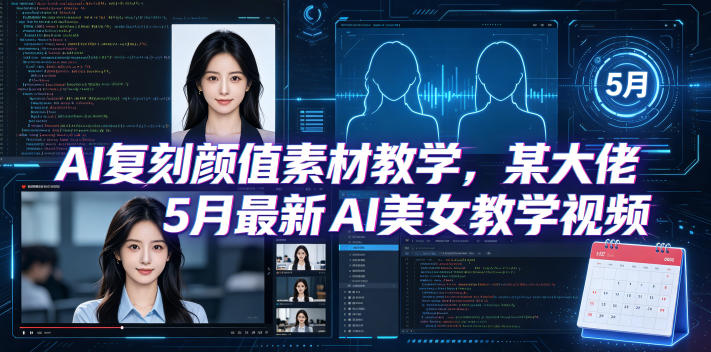 AI复刻颜值素材教学，某大佬5月最新AI美女教学视频，内含4月好物复刻教学-伏羲SAAS