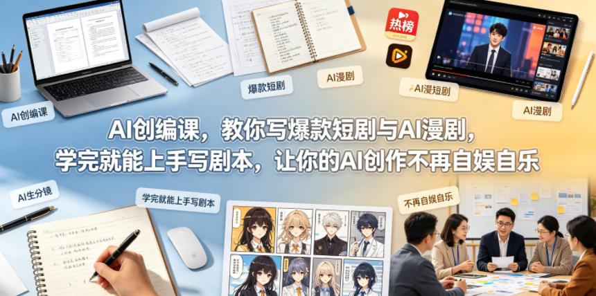 AI创编课，教你写爆款短剧与AI漫剧，学完就能上手写剧本，让你的AI创作不再自娱自乐-伏羲SAAS