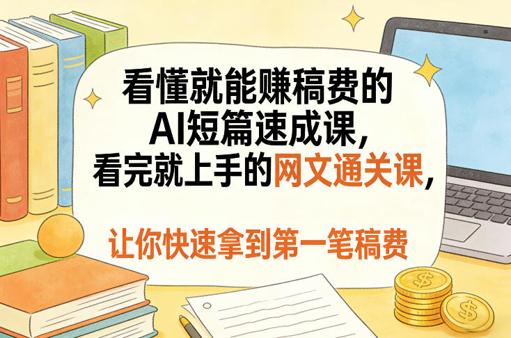 看懂就能賺稿费的AI短篇速成课,看完就上手的网文通关课,让你快速拿到第一笔稿费(更新5月)-伏羲SAAS