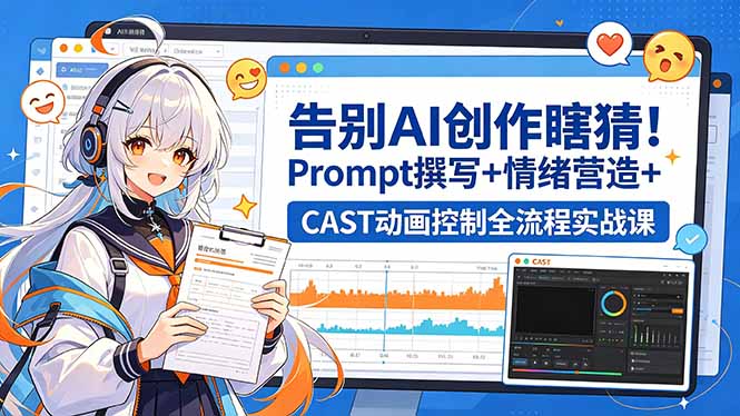 告别AI创作瞎猜！Prompt撰写+情绪营造+CAST动画控制全流程实战课-伏羲SAAS
