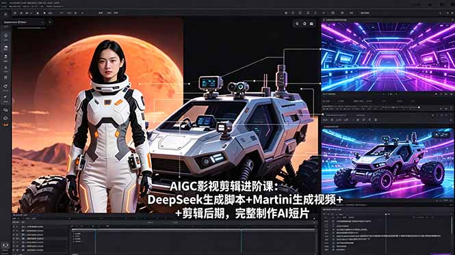 AIGC影视剪辑进阶课:DeepSeek生成脚本+Martini生成视频+剪辑后期,完整制作AI短片-伏羲SAAS