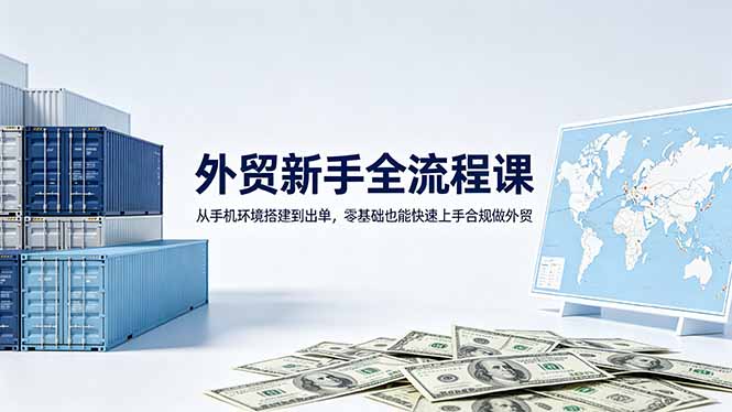 外贸新手全流程课：从手机环境搭建到出单，零基础也能快速上手合规做外贸-伏羲SAAS