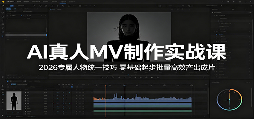 AI真人MV制作实战课：2026专属人物统一技巧，零基础起步批量高效产出成片-伏羲SAAS