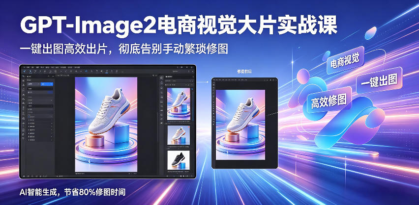 GPT-Image2电商视觉大片实战课，一键出图高效出片，彻底告别手动繁琐修图-伏羲SAAS