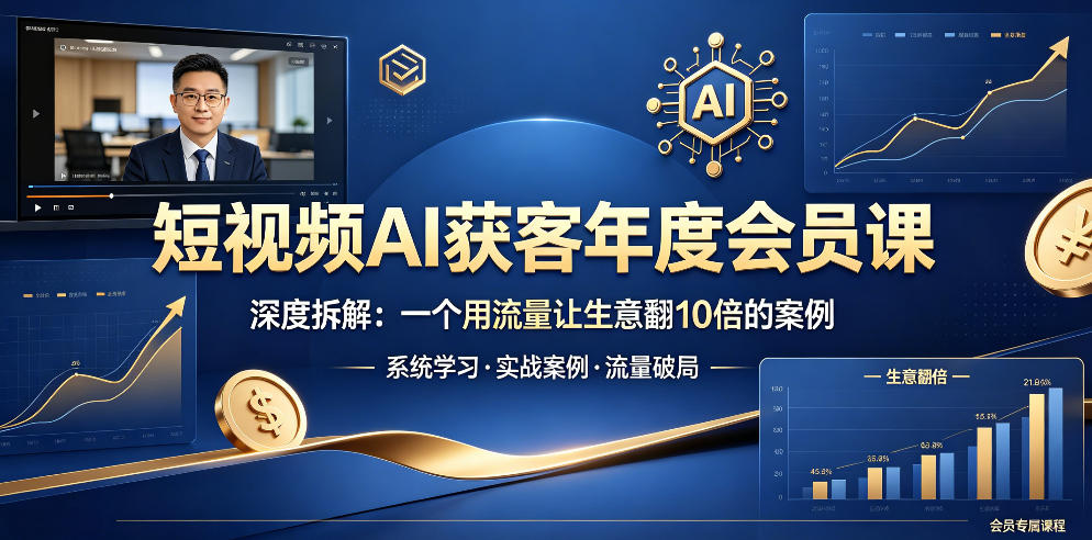 短视频AI获客年度会员课，深度拆解，一个用流量让生意翻10倍的案例-伏羲SAAS