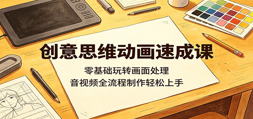 创意思维动画速成课：零基础玩转画面处理，音视频全流程制作轻松上手-伏羲SAAS