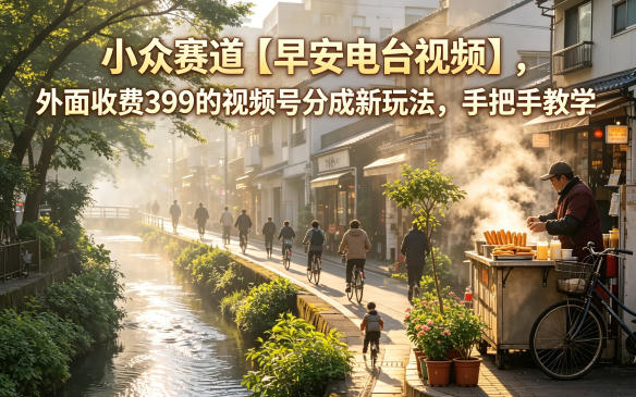 小众赛道【早安电台视频】,外面收费399的视频号分成新玩法,手把手教学-伏羲SAAS