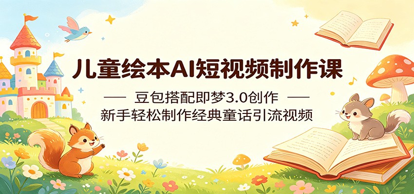儿童绘本AI短视频制作课:豆包搭配即梦3.0创作,新手轻松制作经典童话引流视频-伏羲SAAS