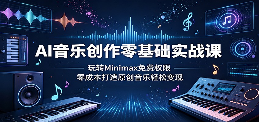 AI音乐创作零基础实战课：玩转Minimax免费权限，零成本打造原创音乐轻松变现-伏羲SAAS