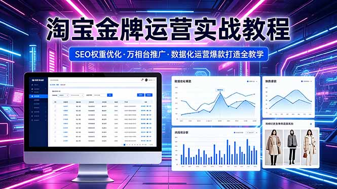 2026 淘宝金牌运营实战教程,SEO权重优化万相台推广,数据化运营爆款打造全教学-伏羲SAAS