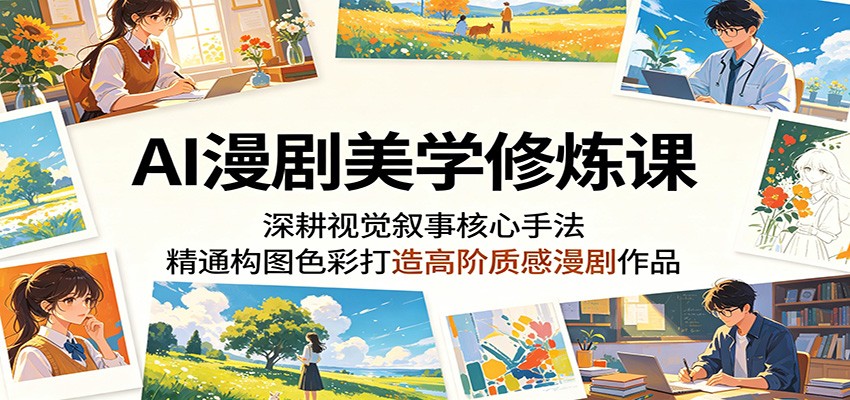 AI漫剧美学修炼课：深耕视觉叙事核心手法，精通构图色彩打造高阶质感漫剧作品-伏羲SAAS