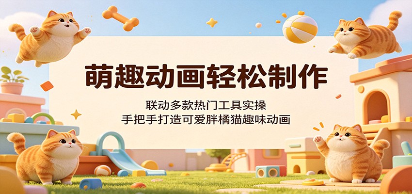 萌趣动画轻松制作，联动多款热门工具实操，手把手打造可爱胖橘猫趣味动画-伏羲SAAS