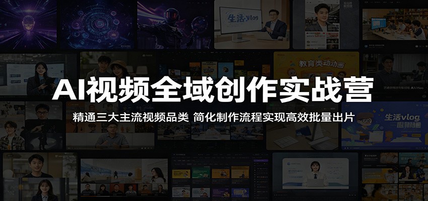 AI视频全域创作实战营：精通三大主流视频品类，简化制作流程实现高效批量出片-伏羲SAAS