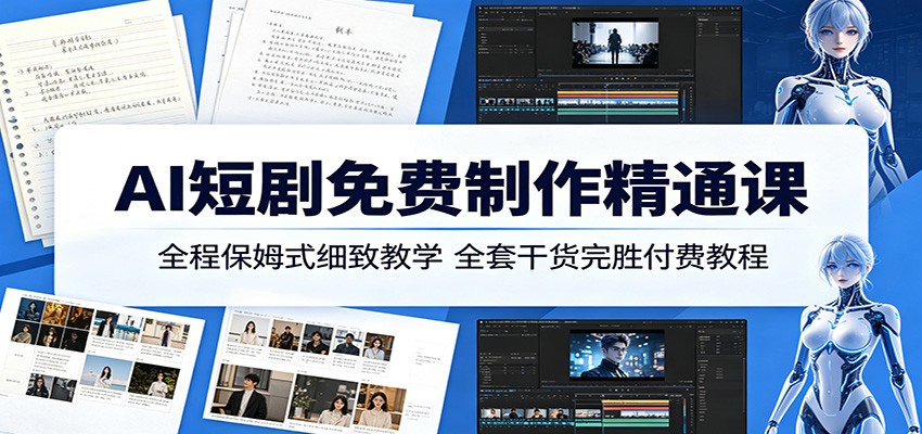 AI短剧免费制作精通课：全程保姆式细致教学，全套干货完胜付费教程-伏羲SAAS