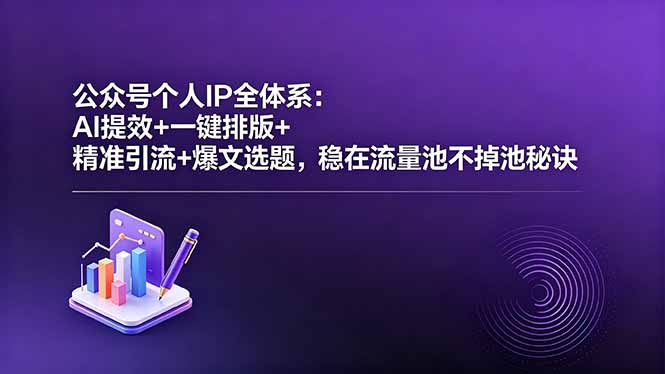 公众号个人IP全体系：AI提效+一键排版+精准引流+爆文选题，稳在流量池不掉池秘诀-伏羲SAAS