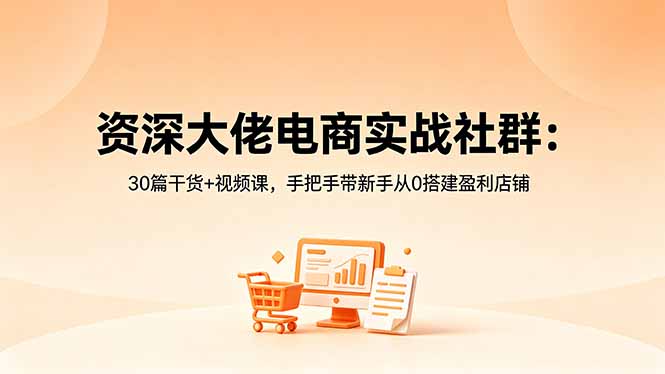 资深大佬电商实战社群：30篇干货+视频课，手把手带新手从0搭建盈利店铺-伏羲SAAS