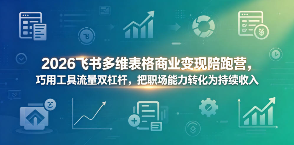 2026飞书多维表格商业变现陪跑营,巧用工具流量双杠杆,把职场能力转化为持续收入-伏羲SAAS