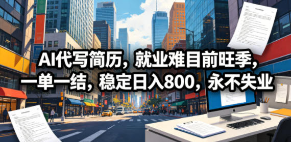 AI代写简历，就业难目前旺季，一单一结，稳定日入800，永不失业-伏羲SAAS