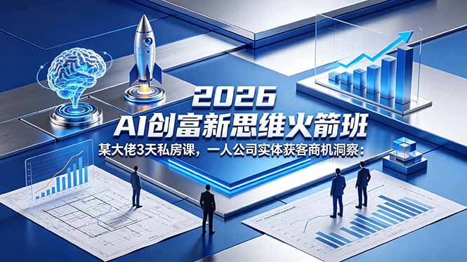 2026 AI 创富新思维火箭班：某大佬3天私房课，一人公司实体获客商机洞察-伏羲SAAS