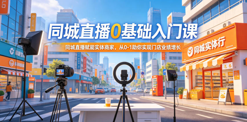 同城直播0基础入门课,同城直播赋能实体商家,从0-1助你实现门店业绩增长-伏羲SAAS