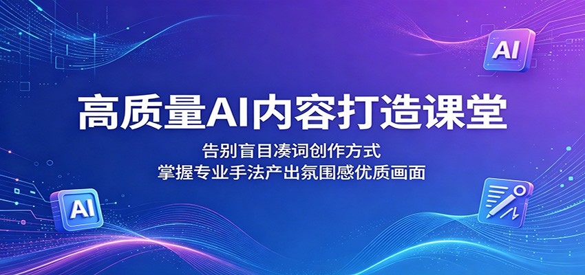 高质量AI内容打造课堂：告别盲目凑词创作方式，掌握专业手法产出氛围感优质画面-伏羲SAAS