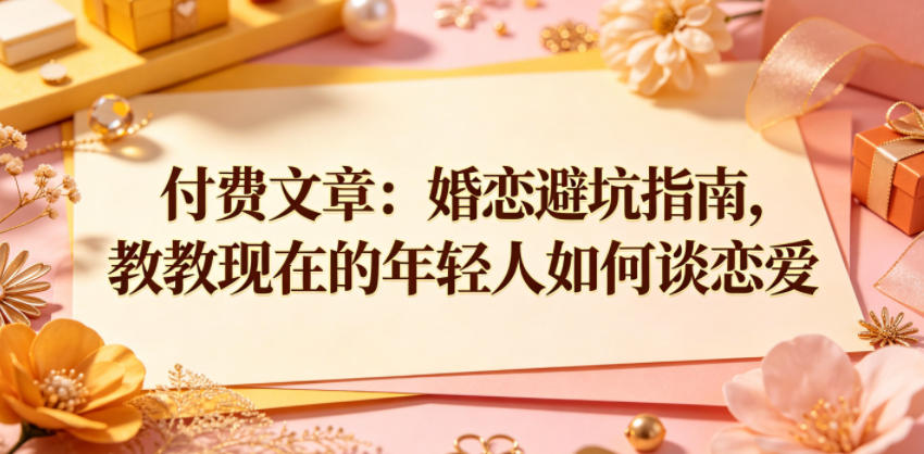 付费文章：婚恋避坑指南，教教现在的年轻人如何谈恋爱-伏羲SAAS