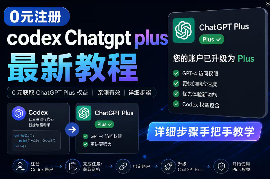 0元全自动注册codex gpt plus最新教程，0元获取GPT Plus权益，手把手详细教学-伏羲SAAS
