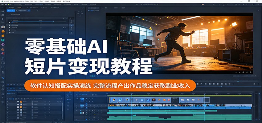 零基础AI短片变现教程:软件认知搭配实操演练,完整流程产出作品稳定获取副业收入-伏羲SAAS