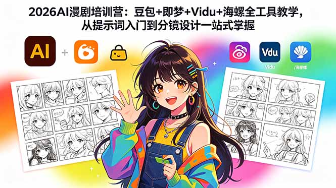 2026AI漫剧培训营:豆包+即梦+Vidu+海螺全工具教学,从提示词入门到分镜设计一站式掌握-伏羲SAAS