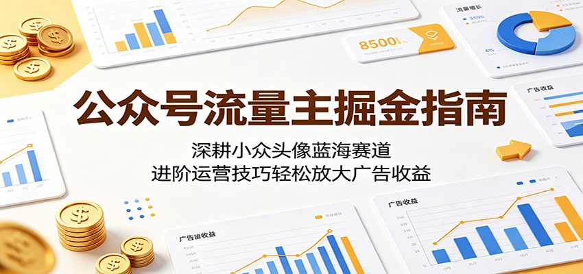 公众号流量主掘金指南：深耕小众头像蓝海赛道，进阶运营技巧轻松放大广告收益-伏羲SAAS