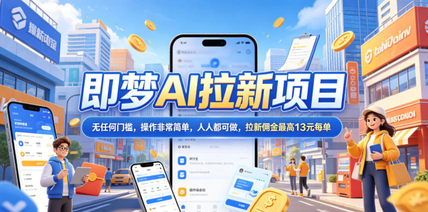 2026年即梦AI拉新项目最新玩法，无任何门槛，操作非常简单，人人都可做，拉新佣金最高13元每单-伏羲SAAS