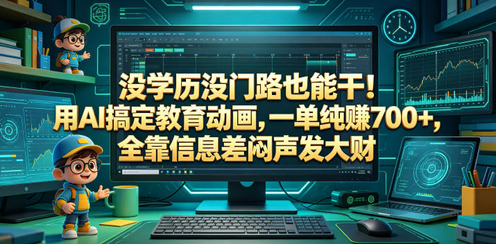 没学历没门路也能干！用AI搞定教育动画，一单纯賺700+，全靠信息差闷声发大财【揭秘】-伏羲SAAS