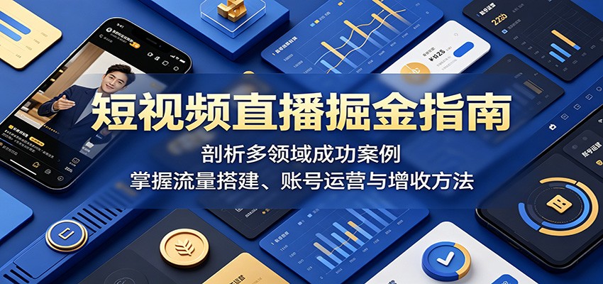 短视频直播掘金指南：剖析多领域成功案例，掌握流量搭建、账号运营与增收方法-伏羲SAAS